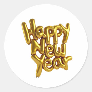 New Year Classic Round Stickers
