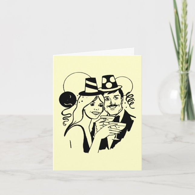 New Year Cocktails and Resolutions Holiday Card (Front)