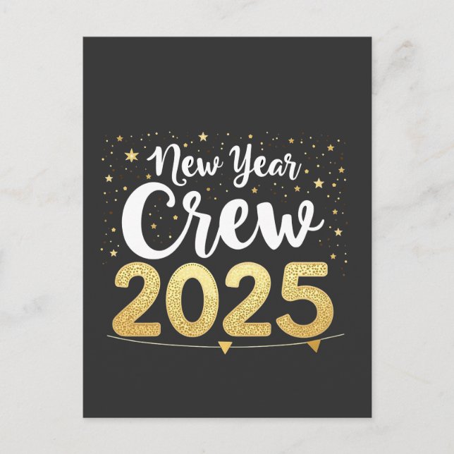 New Year Crew 2025 Cousins Family Matching Crew Announcement Postcard (Front)