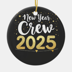 New Year Crew 2025 Cousins Family Matching Crew Ceramic Ornament