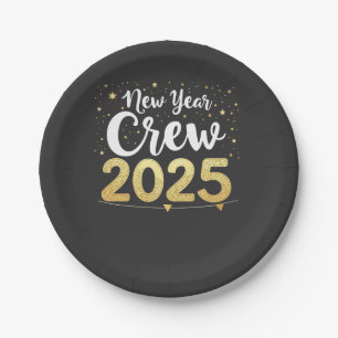 New Year Crew 2025 Cousins Family Matching Crew Paper Plate