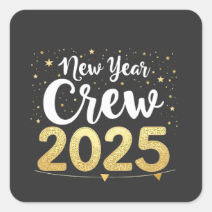 New Year Crew 2025 Cousins Family Matching Crew Square Sticker