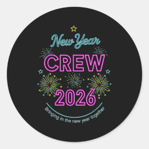 New Year Crew 2026, Family Matching Happy New Year Classic Round Sticker
