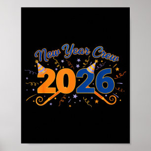 New Year Crew 2026 Fireworks Celebration Poster
