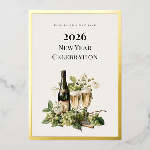 New Year Custom Foil Invitation Card Elegant