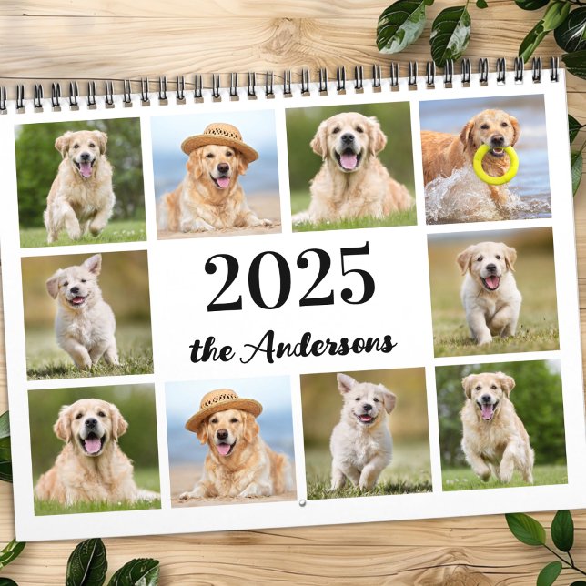 New Year Custom Photo Family Pet Dog Create Simple Calendar (Creator Uploaded)