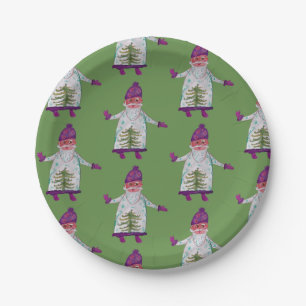 New Year, Custom Santa Claus Paper Plates