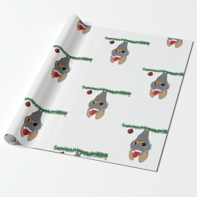 New Year, Cute Baby Bat  Wrapping Paper (Unrolled)