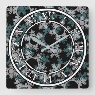 New year decor, christmas, new year square wall clock