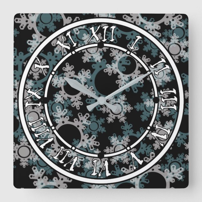 New year decor, christmas, new year square wall clock (Front)