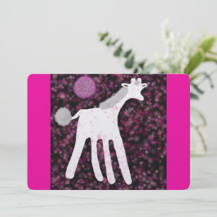 New Year disco giraffe Holiday Card