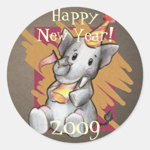 New Year Elephant Stickers
