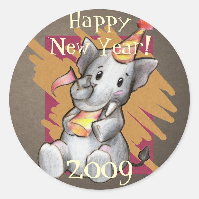 New Year Elephant Stickers (Front)
