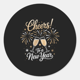 New Year Eve Party Cheers To A New Year Happy New  Classic Round Sticker