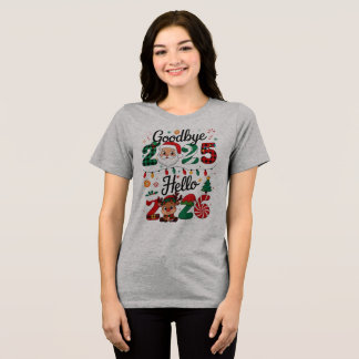 New Year Eve Party Goodbye 2025 Hello 2026 Tri-Blend Shirt