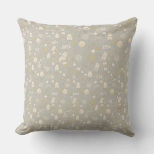 New Year Family Keepsake Pillow – Gold Hearts