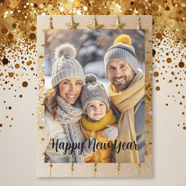 New year Family Photo elegant  typography modern  Holiday Card (Creator Uploaded)