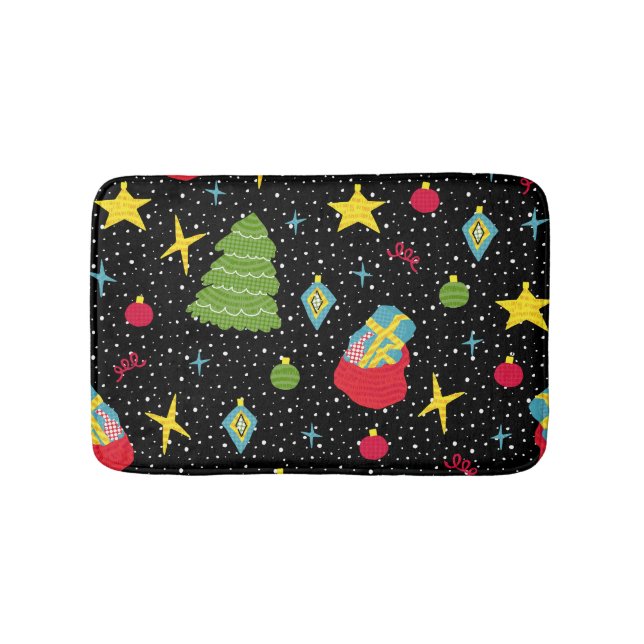 New Year Festive: Colourful Seamless. Bath Mat (Front)