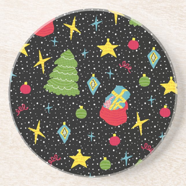 New Year Festive: Colourful Seamless. Coaster (Front)