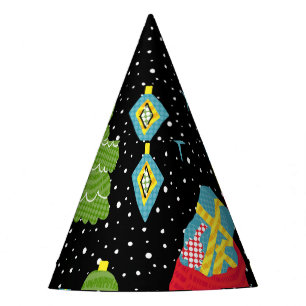 New Year Festive: Colourful Seamless. Party Hat
