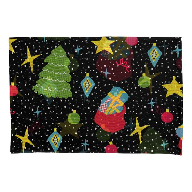 New Year Festive: Colourful Seamless. Pillowcase (Front)