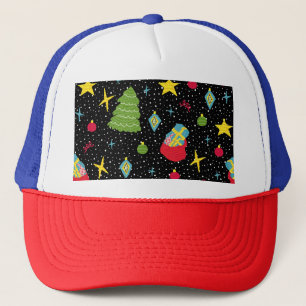New Year Festive: Colourful Seamless. Trucker Hat
