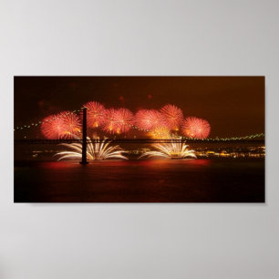 New Year Firework Lisbon Poster