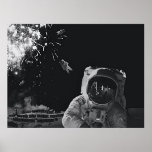  New Year Fireworks Postcard Poster