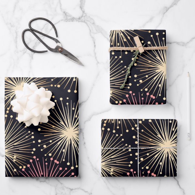 New Year "Fireworks" wrapping paper (Front)