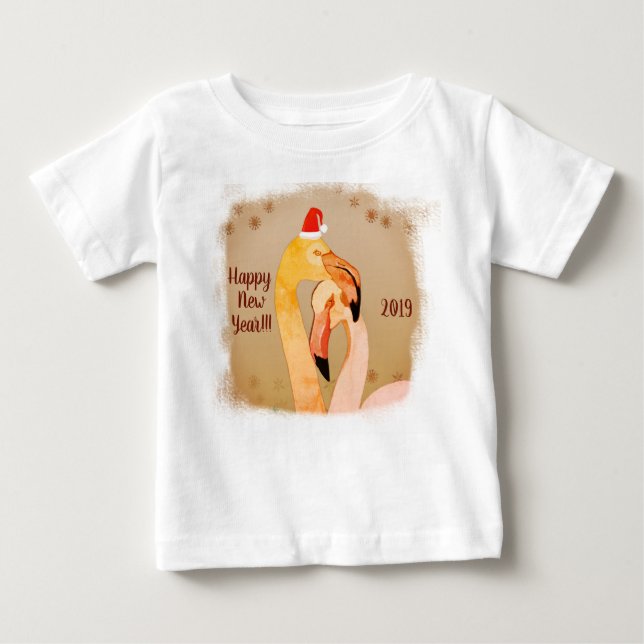 New Year Flamingo Birds  -Shirt Baby T-Shirt (Front)