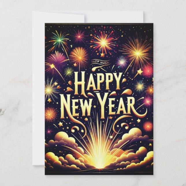 New Year Flat Card (Front)