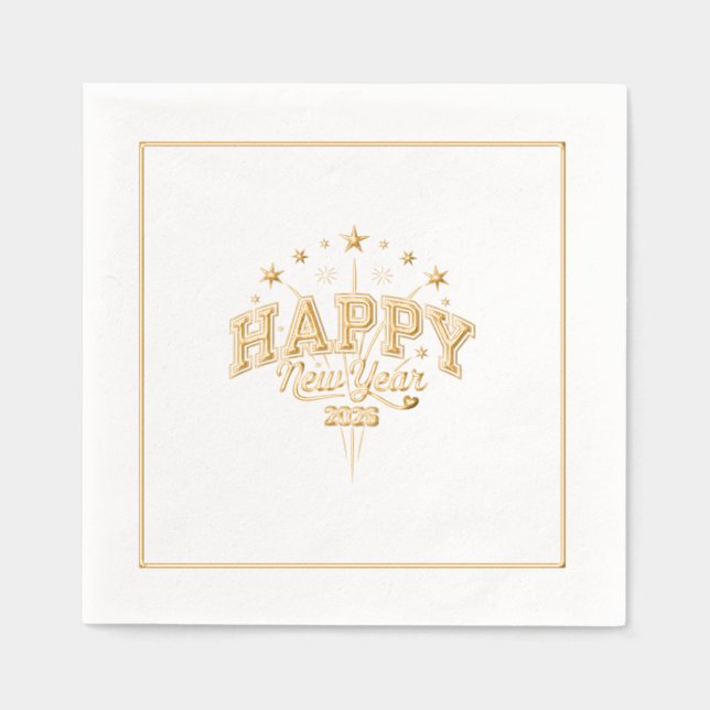 New Year Foil Napkins (Front)