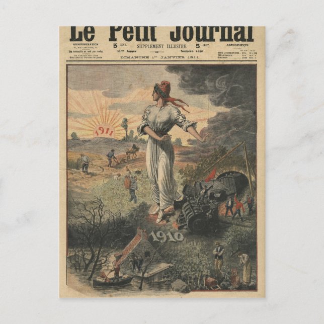 New Year, France hopes for better days Holiday Postcard (Front)