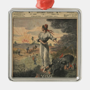 New Year, France hopes for better days Metal Ornament