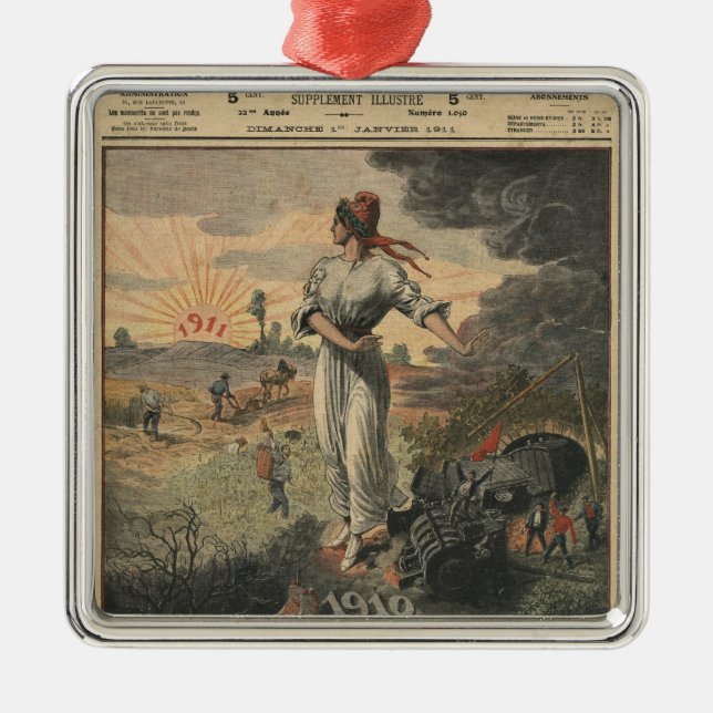 New Year, France hopes for better days Metal Ornament (Front)