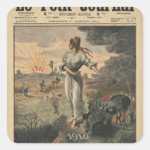 New Year, France hopes for better days Square Sticker