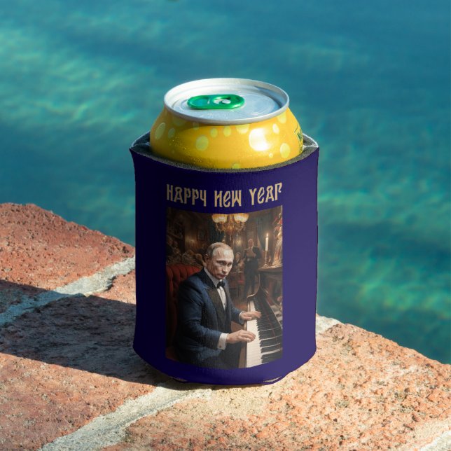 New Year Funny Vladimir Putin Russian Can Cooler (In Situ Pool)