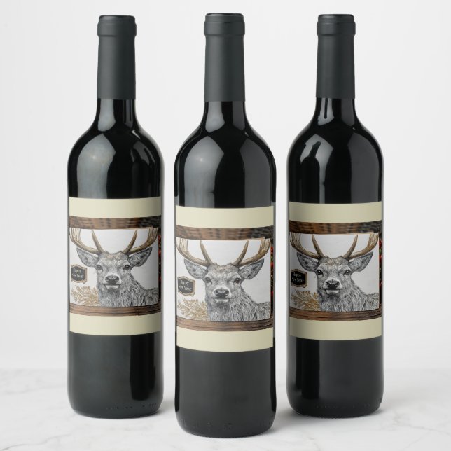 New Year greeting label (Bottles)