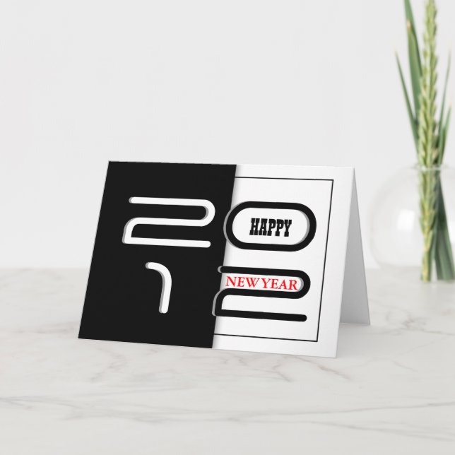 New year greeting modern holiday card (Front)