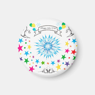 New Year greeting snowflake Magnet