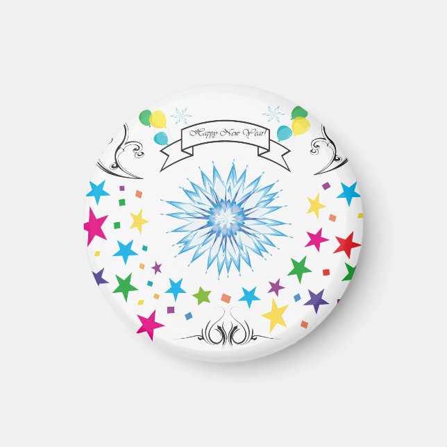 New Year greeting  snowflake  Magnet (Front)