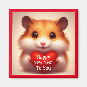 New Year Hamster Magnet