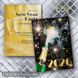 New Year Holiday Party Chamgagne Confetti Festive