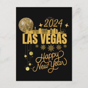 New YEar  in Las Vegas Nevada Travel  Matching NYE Postcard
