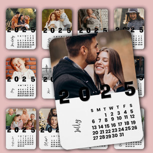 New Year July 2025 Calendar Family Photo Magnet