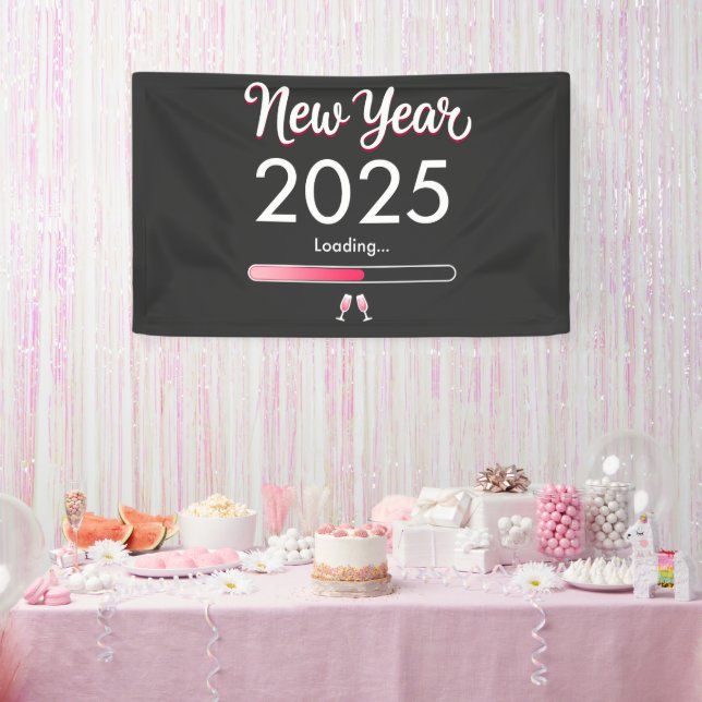 New Year Loading 2025 Happy New Year Xmas  Banner (Party)