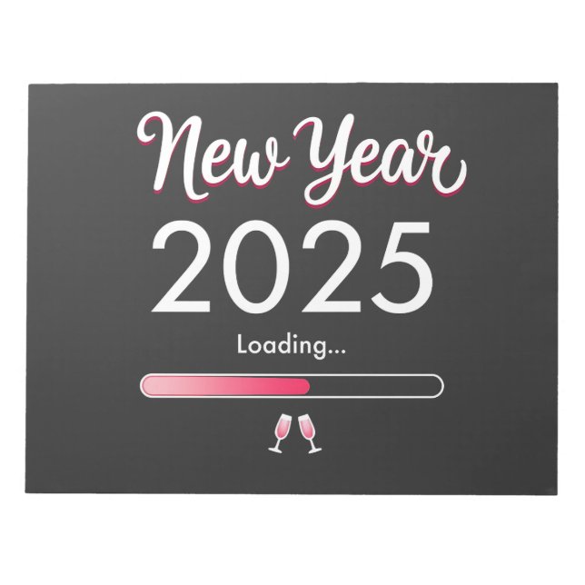 New Year Loading 2025 Happy New Year Xmas  Notepad (Front)