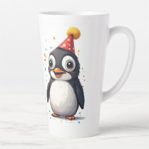 New year, love, birds, penguins latte mug