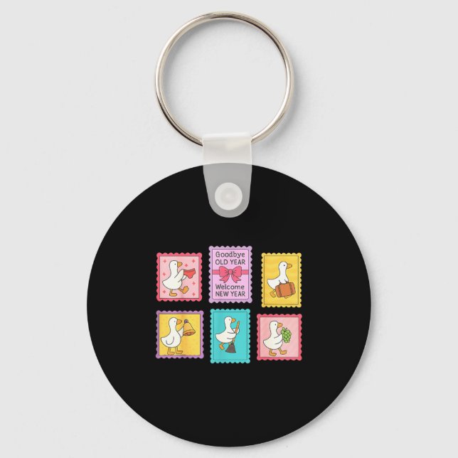 New Year Matching Welcome New Year Midnight Funny  Key Ring (Front)