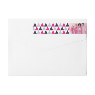 New Year Mod Geometric Triangles Photo Holiday Wrap Around Label